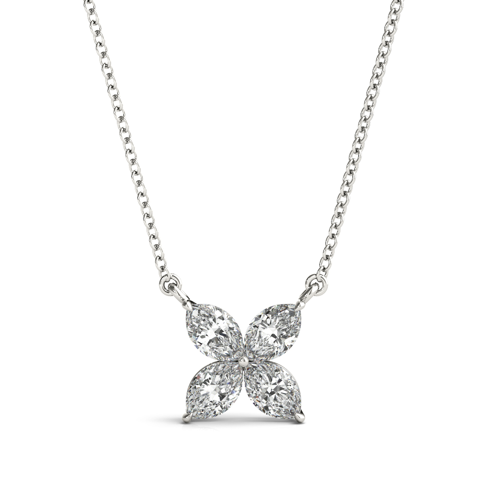 Marquise Shape Flower Pendants