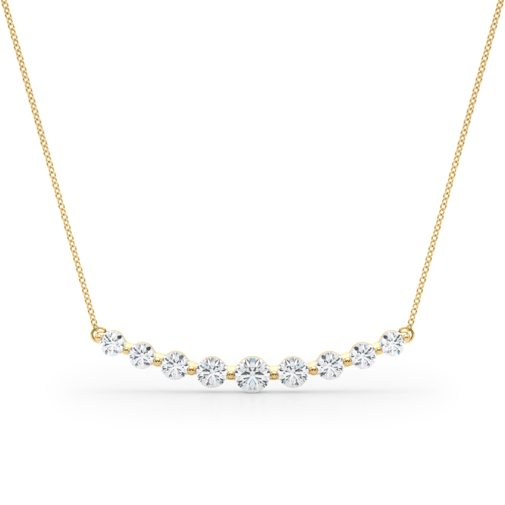 Curved Single Shared Prong Bar Pendant