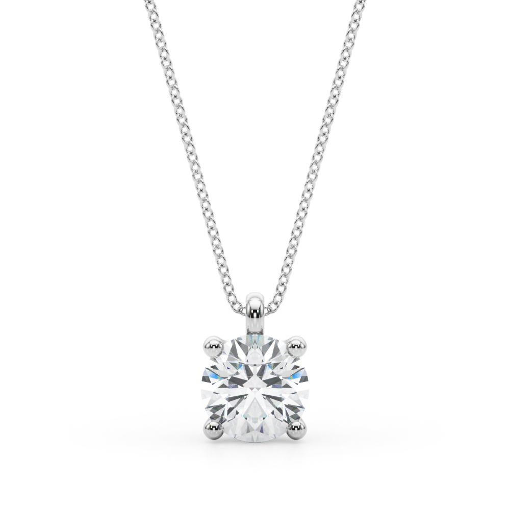 Four Prong Solitaire Diamond Pendant