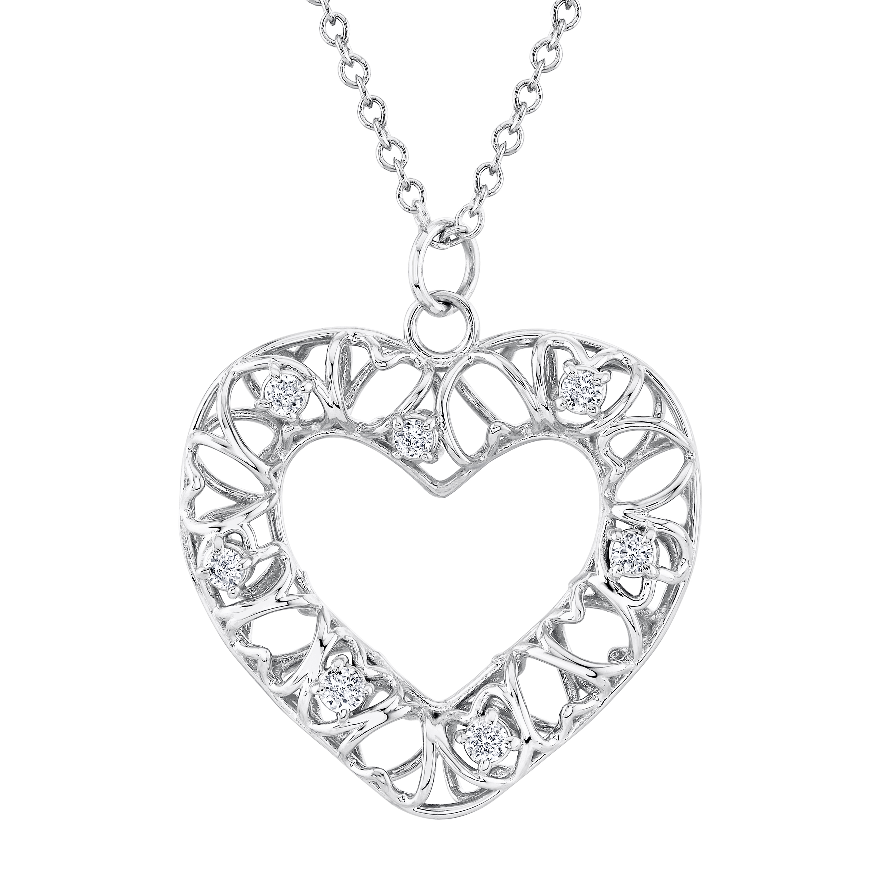 Light Weight Heart Pendant With Diamonds