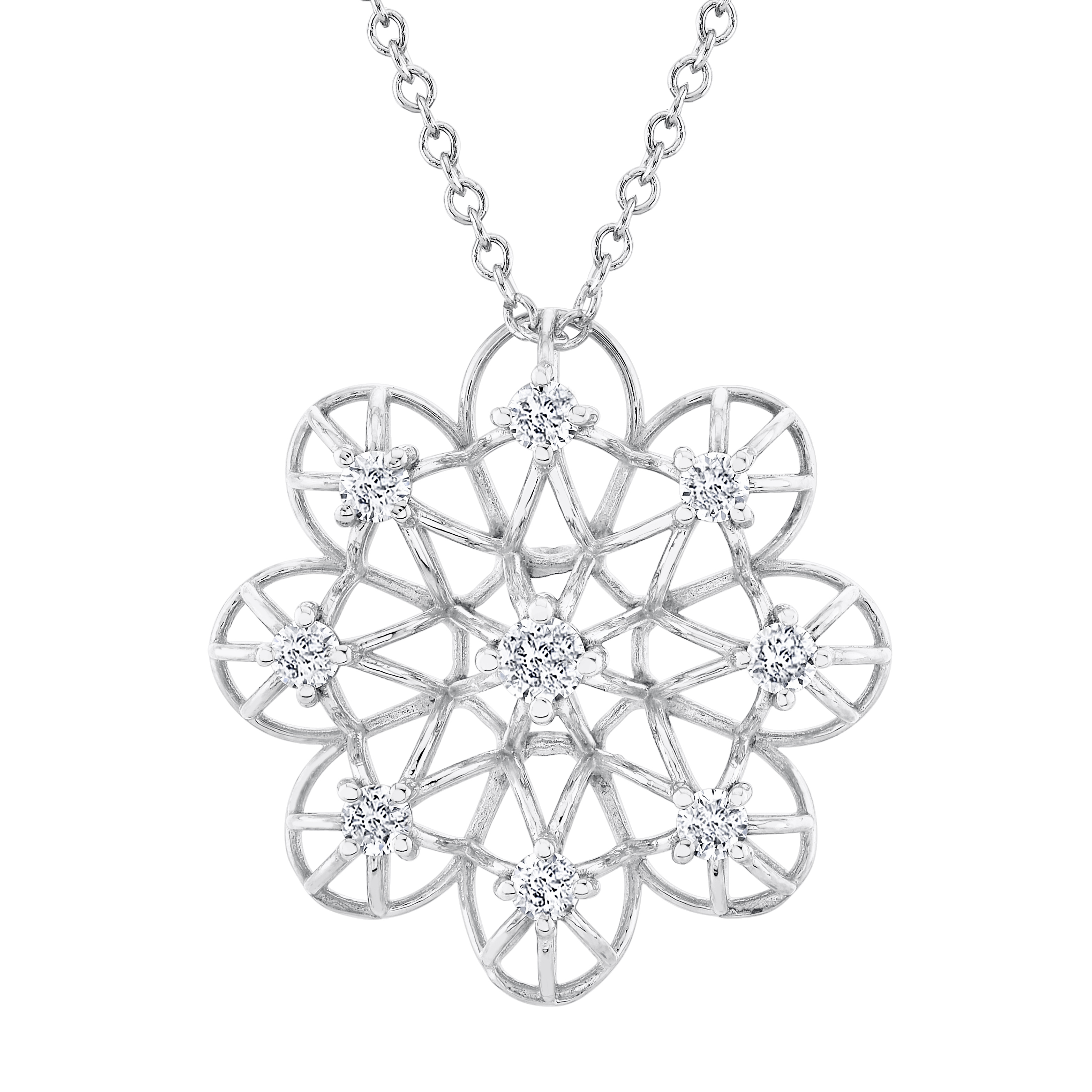 Light Weight Flower Pendant With Diamond