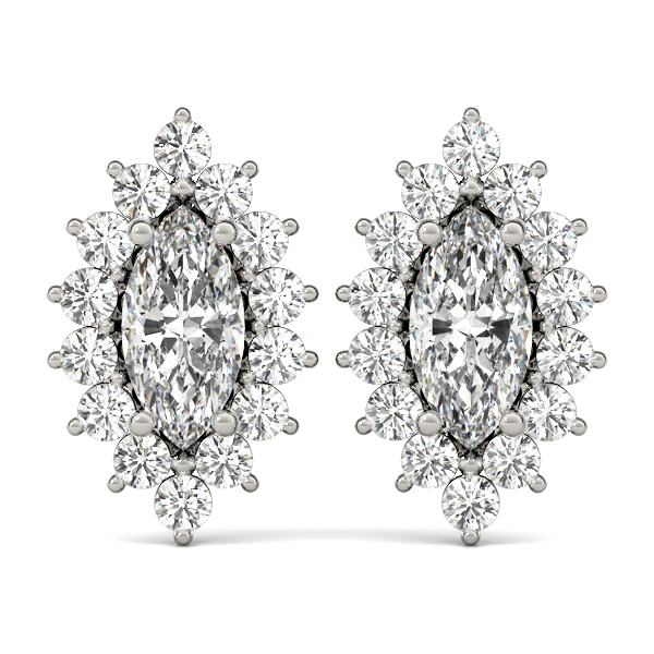 Marquise Halo Studs