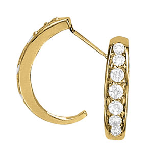 Single Row J-Hoop Earrings