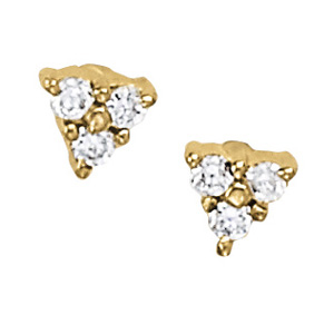 3-Stone Cluster Earrings