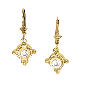 Bezel Set Fashion Drop Earrings