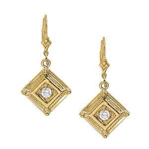 Single Stone Milgrain Earrings