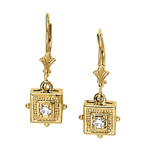Single Stone Milgrain Earrings