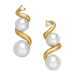 Swirling Pearl Drop Earrings