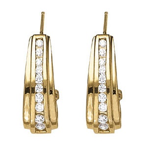 Single Row J Hoop Earrings