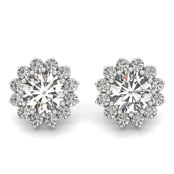 Round Halo Stud Earrings