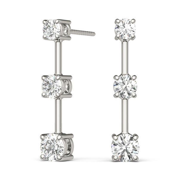 3-Stone Drop Earrings