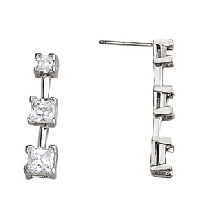3-Stone Drop Earrings