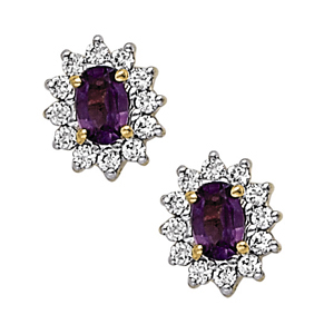 Oval Shape Floral Earrings