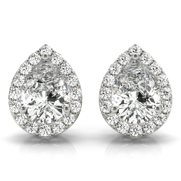 Pear Shaped Halo Studs