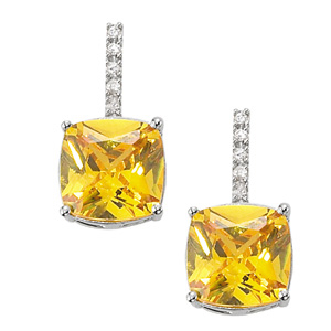 Color Cushion Cut Earrings