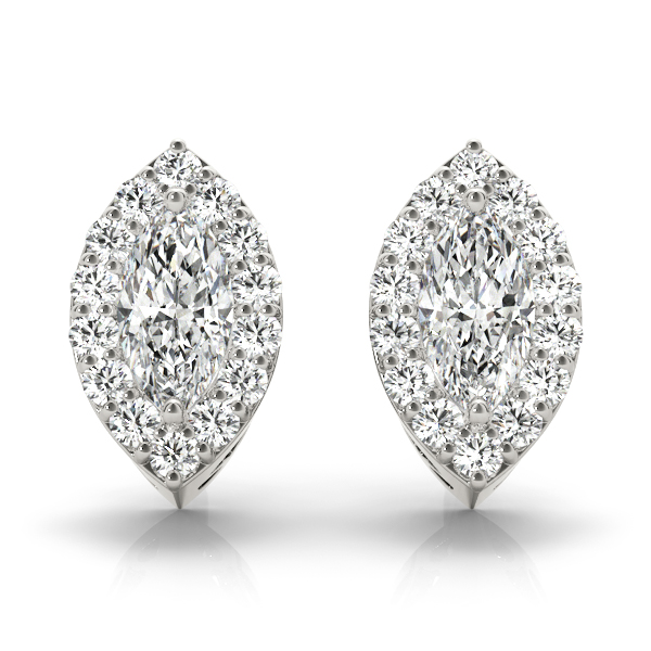 Marquise Halo Studs