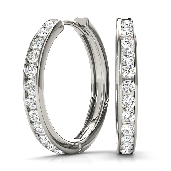 Channel Set Hoop Earrings