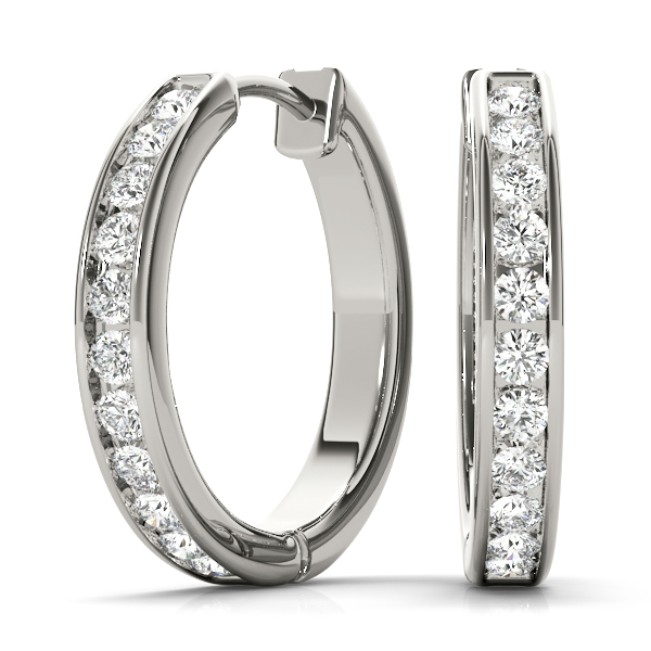 Channel Set Hoop Earrings