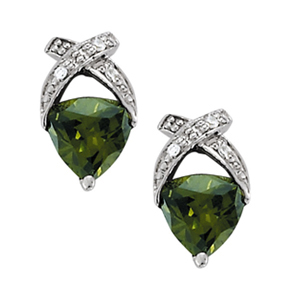Trillion Cut Drop Color Earrings