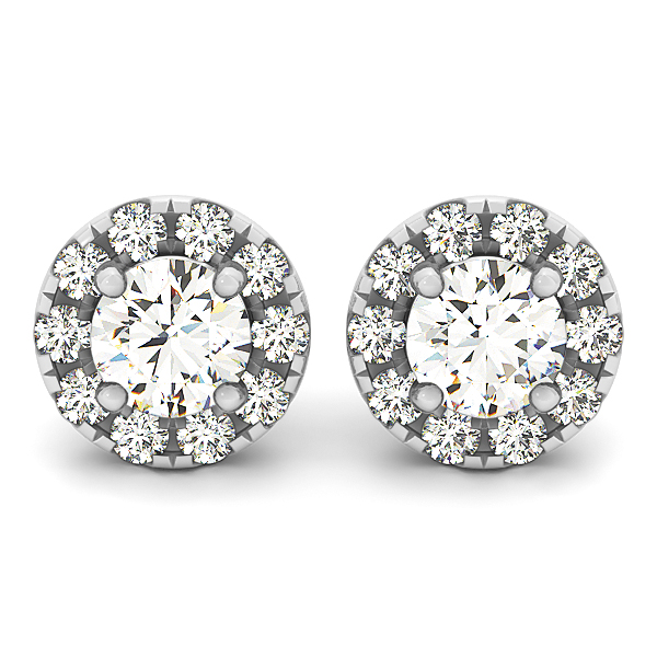 Round Halo Stud Earrings