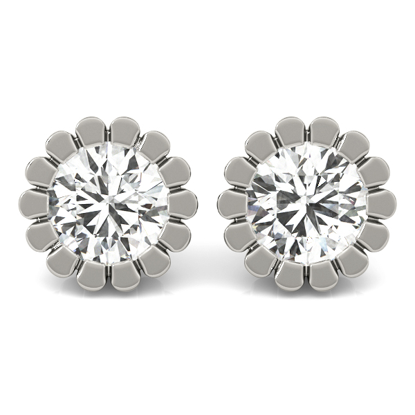 Floral Solitaire Earring Studs