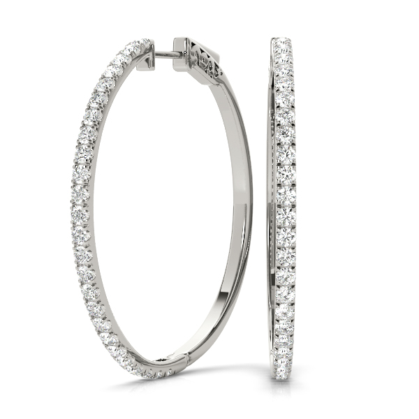 Front Only Round Vault Lock Hoop Earrings