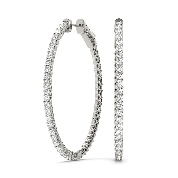 Oval Shaped Inside-Outside Hoop Earrings
