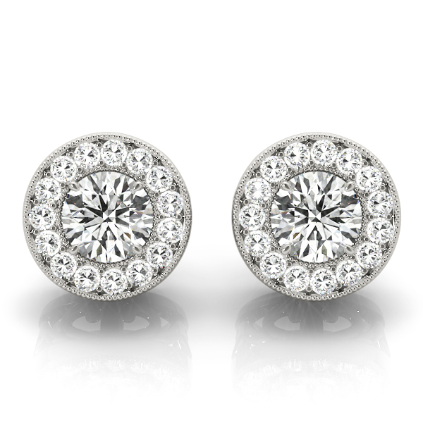 Vintage Inspired Round Halo Studs