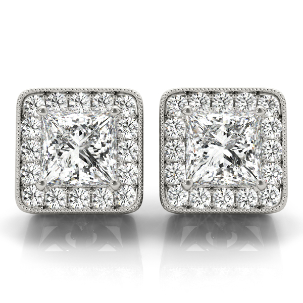 Vintage Inspired Square Halo Studs