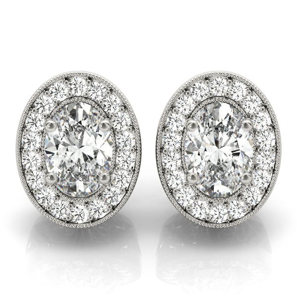Vintage Inspired Oval Halo Studs