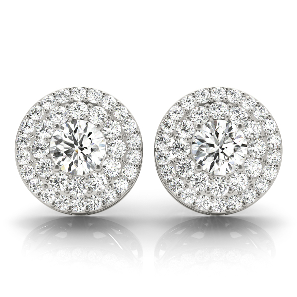 Round Double Halo Studs