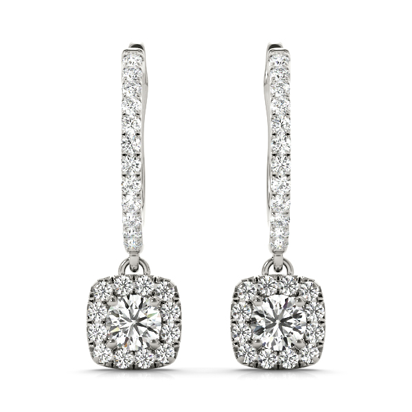 Cushion Shaped Halo Round Hoop