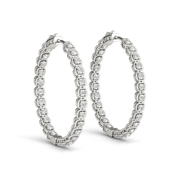 4-Prong Round Inside-Outside Hoop Earrings