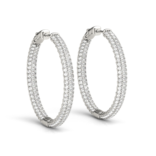 Round Inside-Outside Pavé Vault Lock Hoops