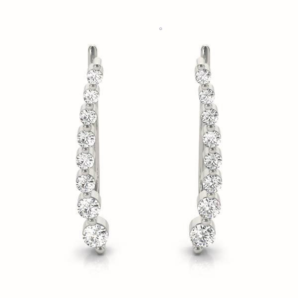 Bezel Set Fashion Ear Climbers