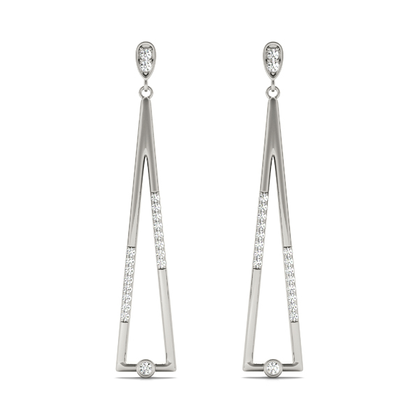 Bezel Set Fashion Drop Earrings