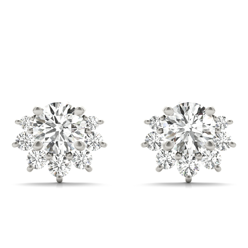 Floral Shape Cluster Earrings