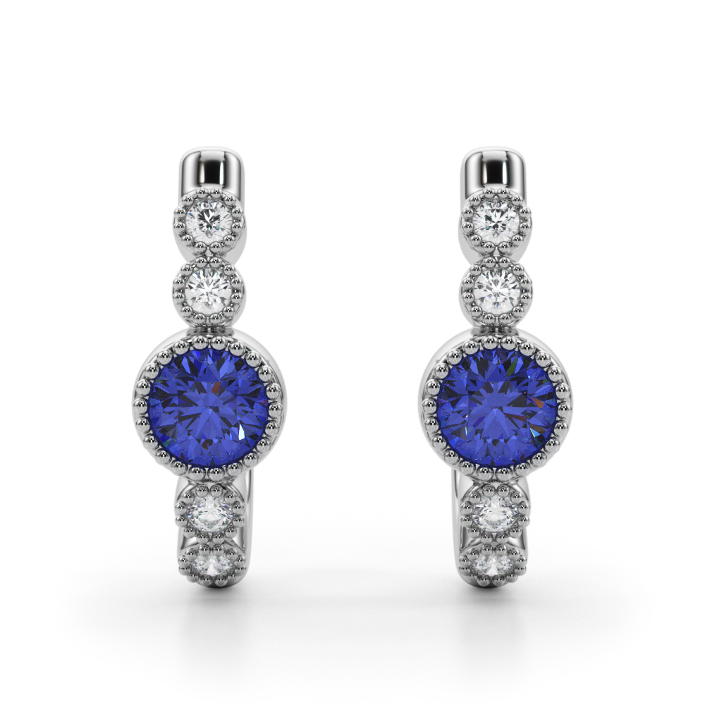 Bezel Set Milgrain Fashion Earrings