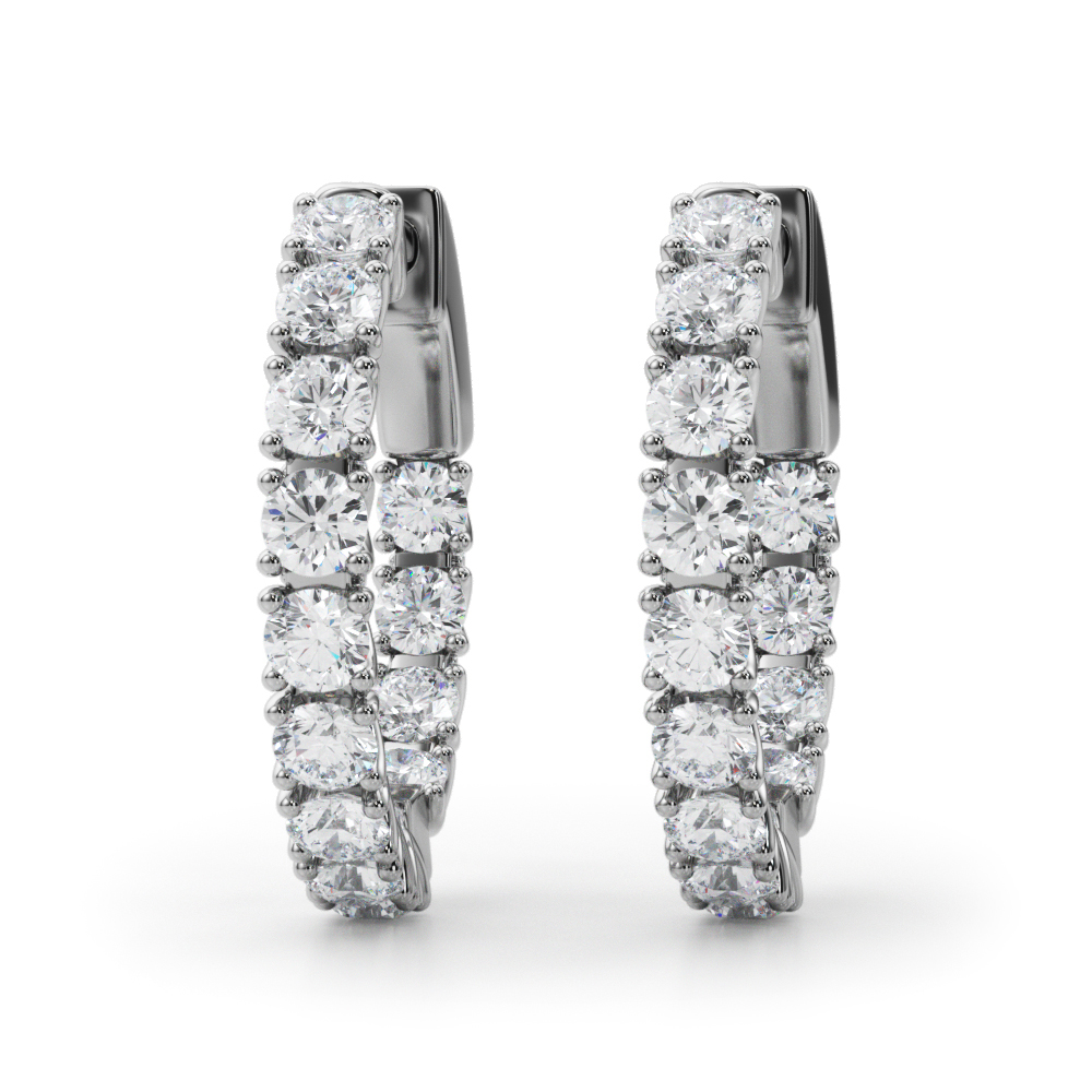 Round Accented Inside-Out Hoop Earrings