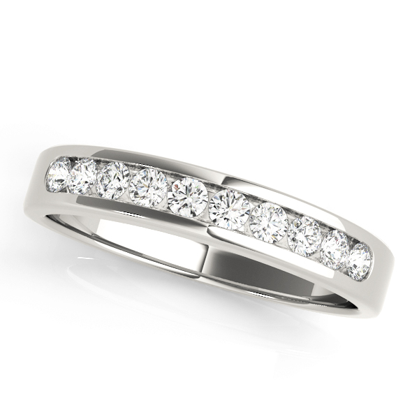 Round Channel Set Wedding Band