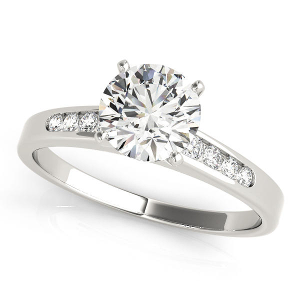 Single Row Channel Set Engagement Ring
