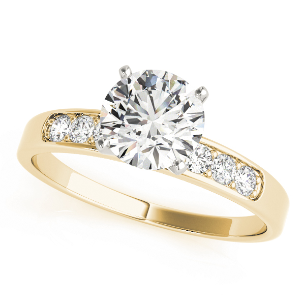 Single Row Channel Set Peg Head Engagement Ring