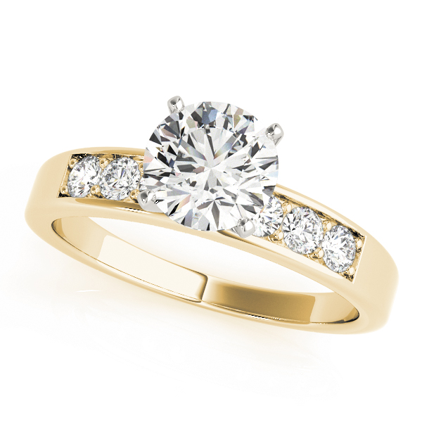 Prong In Channel Single Row Peg Head Engagement Ring