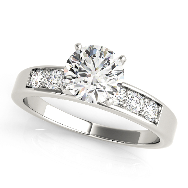 Prong In Channel Single Row Peg Head Engagement Ring