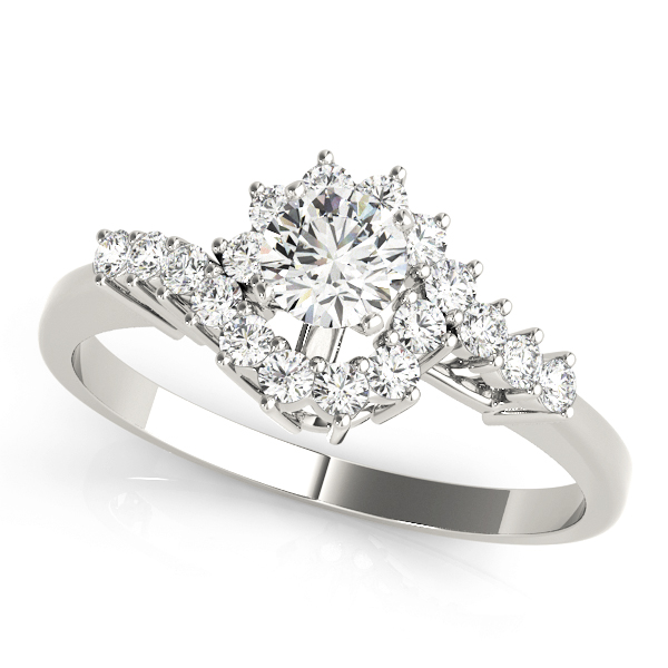 Bypass Halo Peg Head Engagement Ring