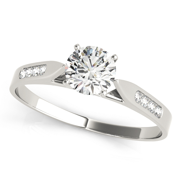 Single Row Channel Set Engagement Ring