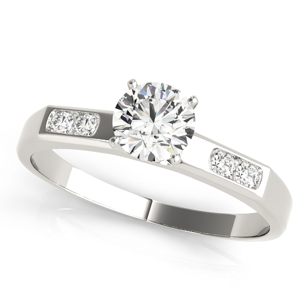Single Row Channel Set Peg Head Engagement Ring