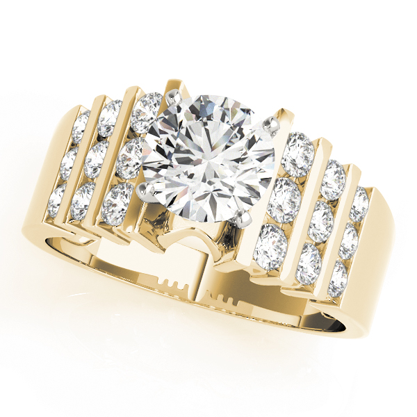 Multirow Channel Set Peg Head Engagement Ring