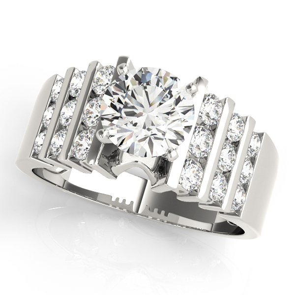 Multirow Channel Set Peg Head Engagement Ring