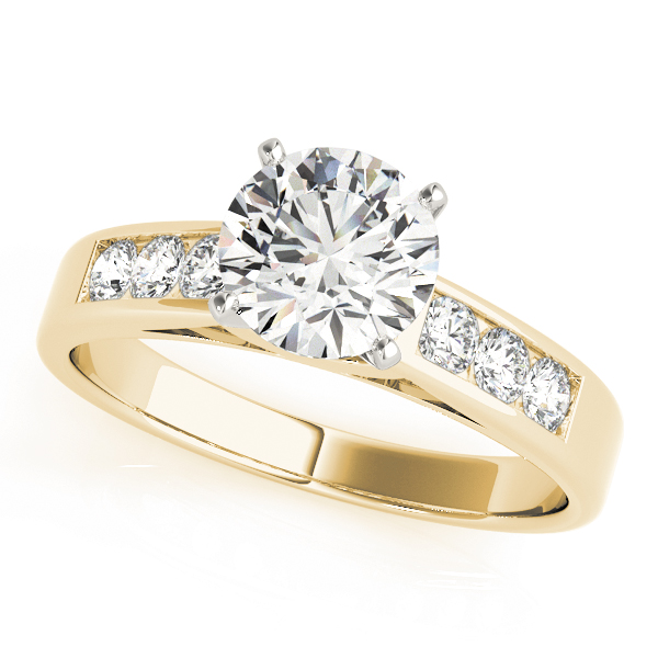 Single Row Channel Set Peg Head Engagement Ring